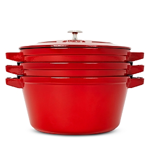Shop Staub 4 Pc. Stackable Enameled Cast Iron Set In Red