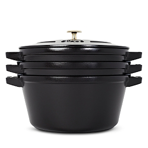 Staub 4 Pc. Stackable Enameled Cast Iron Set In Multi