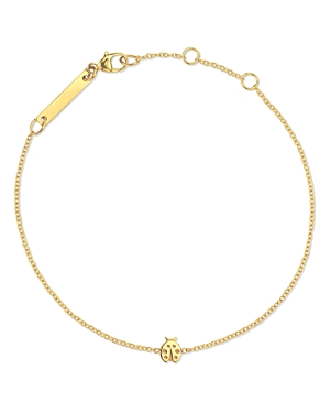 Zoë Chicco 14k Yellow Gold Itty Bitty Symbols Ladybug Bracelet