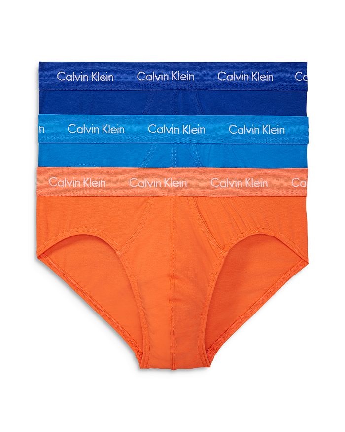Calvin Klein Cotton Stretch Moisture Wicking Hip Briefs, Pack Of 3 In Work Blue