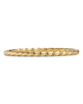 David Yurman 18K Yellow Gold Cable Edge Bangle Bracelet
