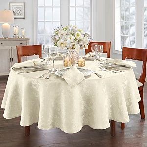 Villeroy & Boch Elrene Caiden Elegance Damask Round Tablecloth, 90 X 90 In Ivory