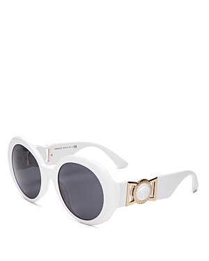 Versace Women's Round Sunglasses, 55mm In White/gray