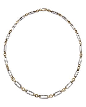 Bloomingdale's - Diamond Paperclip Necklace in 14K White & Yellow Gold, 1.0 ct. t.w. - 100% Exclusive