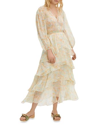 Maje Rufflino Printed Ruffled Maxi Dress | Bloomingdale's