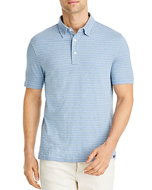 Faherty Movement Stretch Stripe Regular Fit Polo Shirt In Night Shore Stripe