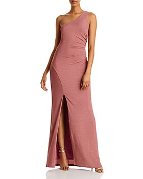 AQUA - Shimmer One Shoulder Evening Dress - 100% Exclusive