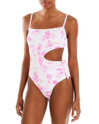 AQUA Cut Out Printed One Piece Swimsuit Back to Results -  Women - Bloomingdale's