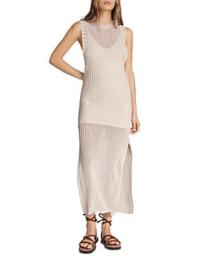 Rag & Bone Riley Crochet-knit Split Hem Maxi Dress In Ivory