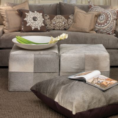   Hair on Hide Large Ottoman