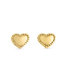 Gigi Clozeau - 18K Yellow Gold Lucky Heart Stud Earrings