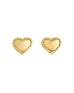 Gigi Clozeau 18K Yellow Gold Lucky Heart Stud Earrings