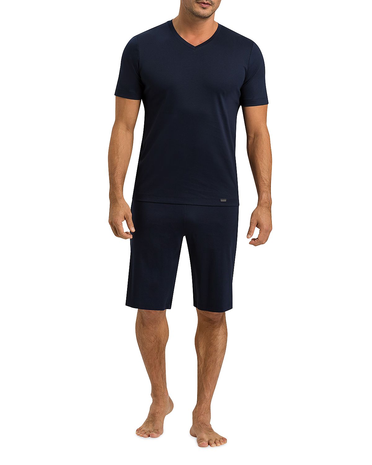 Hanro Night Selection Mercerized Cotton V Neck Pajama Tee & Pajama Shorts Set