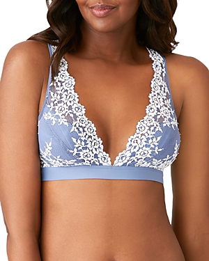 Wacoal Embrace Lace Convertible Plunge Soft Cup Wireless Bra In Wild Wind/egret