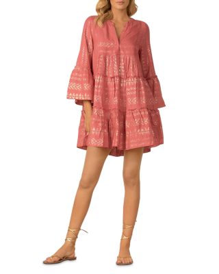 Elan Metallic Print Swing Dress In Rose Gold Arrow Print | ModeSens