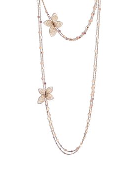 Pasquale Bruni - 18K Rose Gold Giardini Segreti White & Champagne Diamond Butterfly Sautoir Necklace