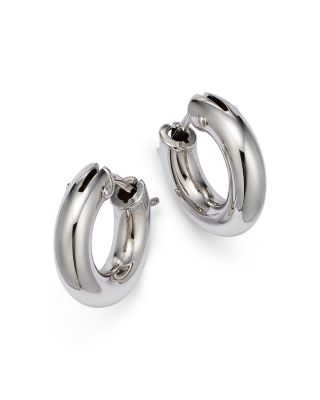 18K White Gold Hoop Earrings