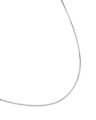 Box Link Chain Necklace in 14K White Gold 