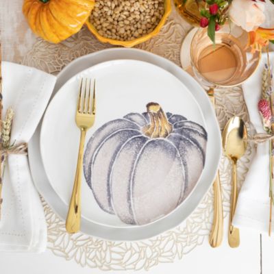 Pumpkins White Salad Plate