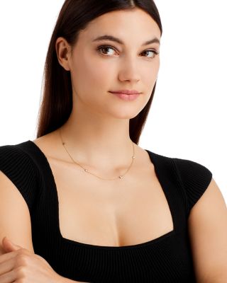 Diamond Station Necklace in 14K Yellow Gold, 0.50 tcw&nbsp;- Exclusive