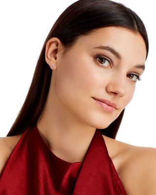 Certified Diamond Stud Earrings in 18K White Gold, 0.33 tcw 