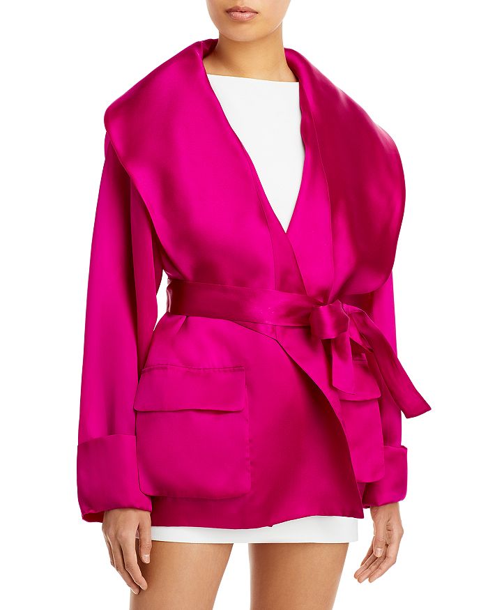 Sergio Hudson Tie Front Silk Organza Jacket Bloomingdale's