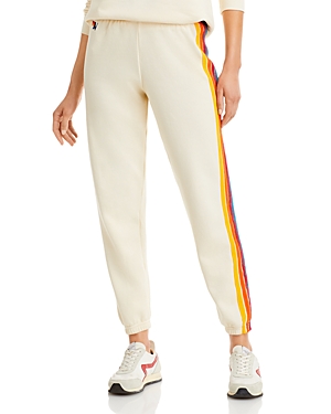 Aviator Nation 4 Stripe Sweatpants In Vintage Wh