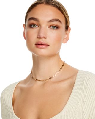 Paperclip Link Chain Necklace in 14K Yellow Gold, 16" - Exclusive