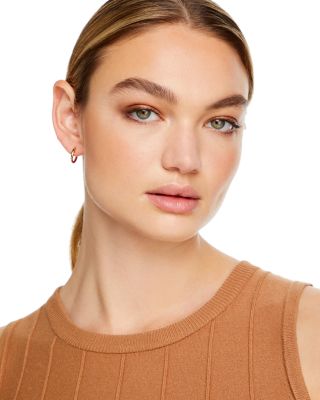 Small Tube Hoop Earrings in 14K Yellow Gold 