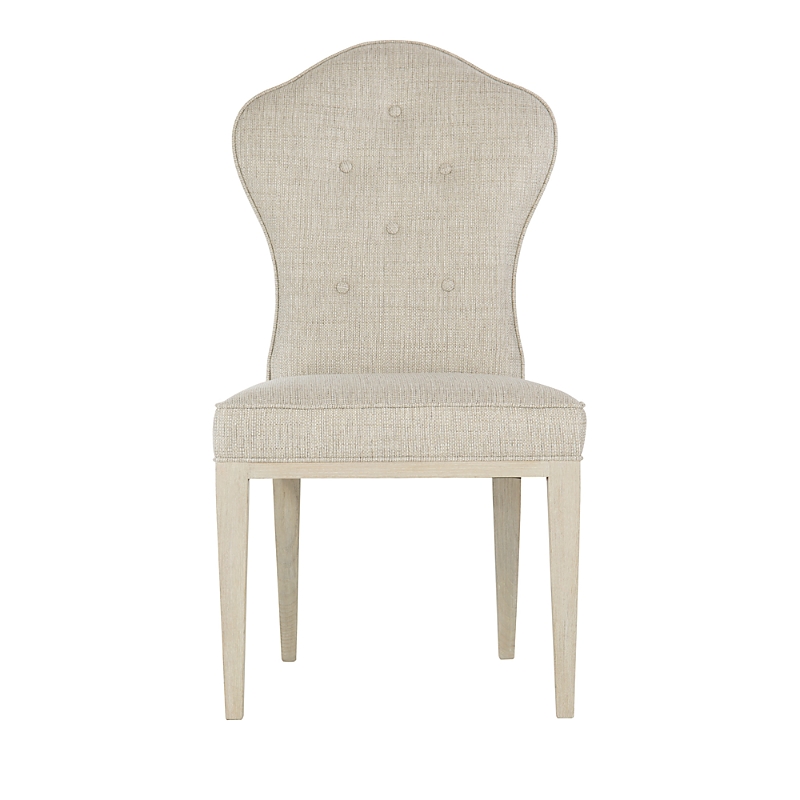 Bernhardt East Hampton Button Tufted Side Chair In Linen