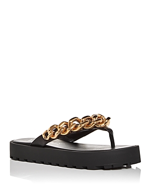 Versace Women's Chain Embellished Platform Thong Sandals