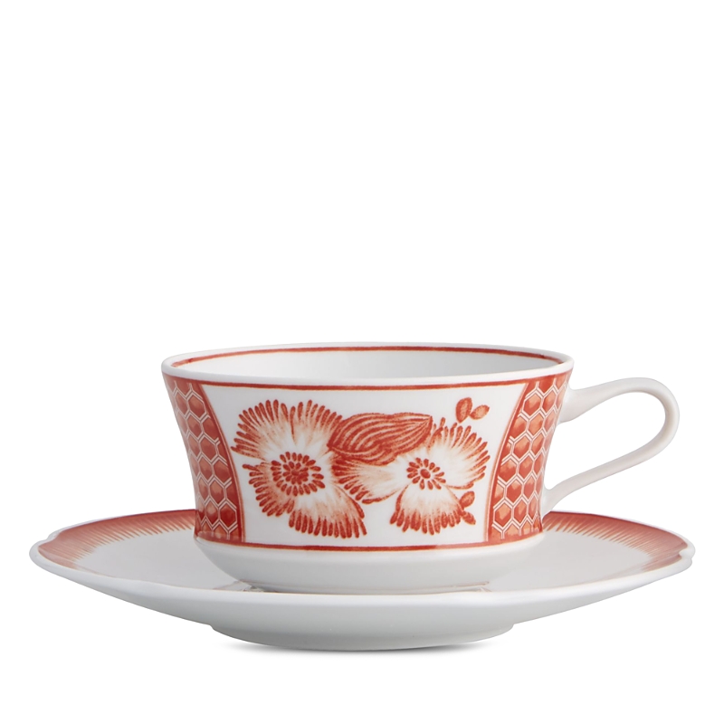 Vista Alegre Coralina Teacup And Saucer In Orange