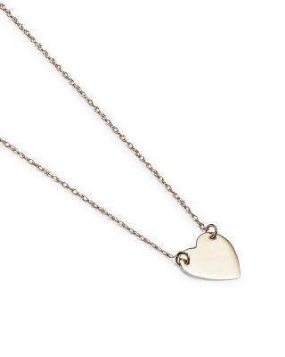14K Yellow Gold Heart Pendant Necklace, 16-18"