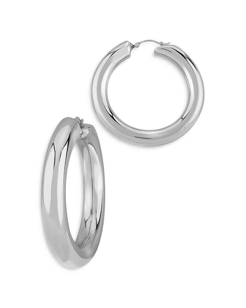 Shop Bloomingdale's Doughnut Hoop Earrings In Sterling Silver