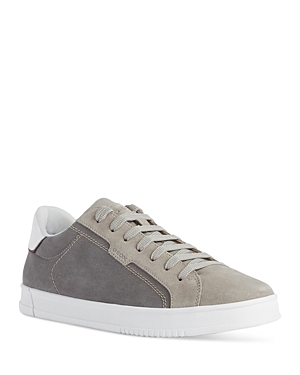 Shop Geox Men's Pieve Suede Low Top Sneakers In Gray
