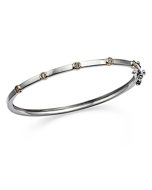 Bloomingdale's Diamond Bangle Bracelet In 14k Yellow & White Gold, 0.20 Ct. T.w. - 100% Exclusive In White/gold