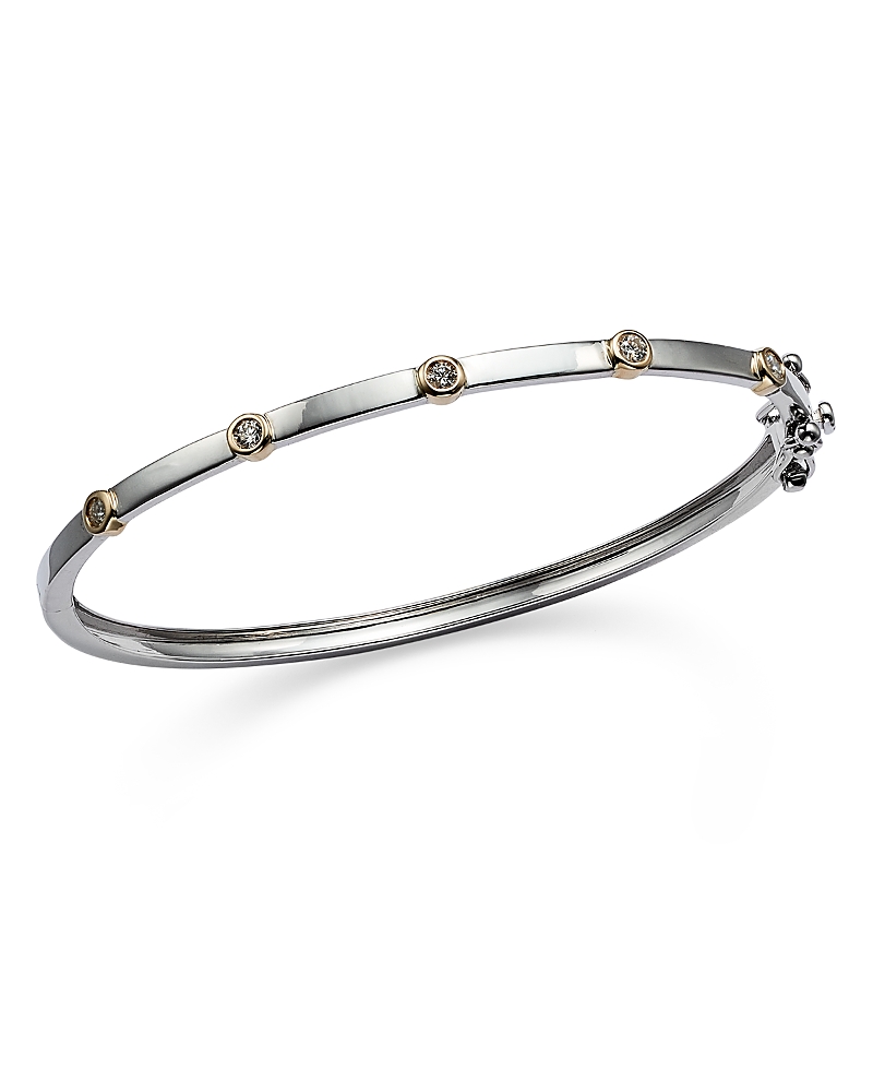 Bloomingdale’s Fine Collection Diamond Bangle Bracelet in 14K Yellow & White Gold, 0.20 tcw