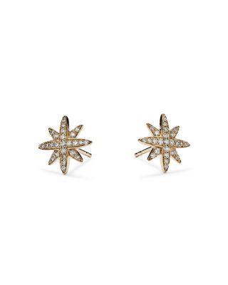 Diamond Starburst Stud Earrings in 14K Yellow Gold, .25 tcw&nbsp;- Exclusive