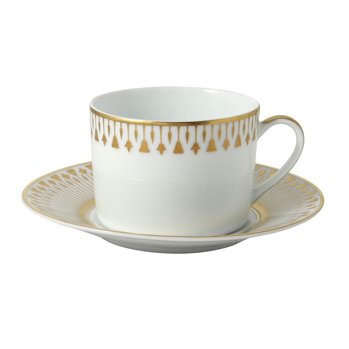 Bernardaud Soleil Levant Tea Saucer In White/gold