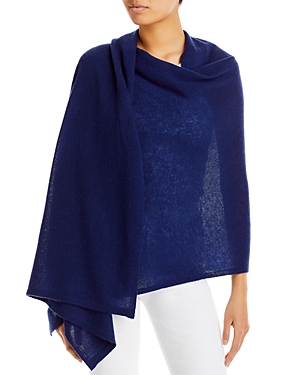 C By Bloomingdale's Cashmere C By Bloomingdale's Oversized Cashmere Wrap - 100% Exclusive In Blue