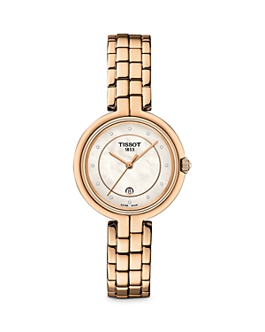 Shop Tissot Flamingo Watch, 30mm In White/rose Gold
