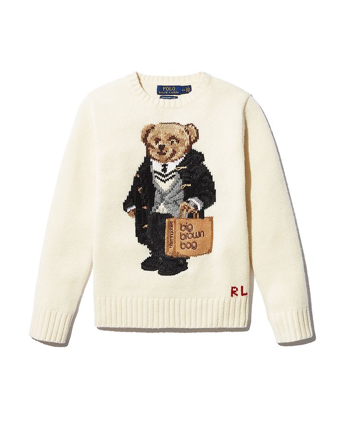 Ralph Lauren Unisex Bloomingdale's Polo Bear Crewneck Sweater, Big Kid ...