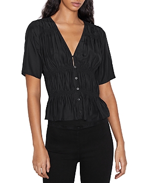Frame Ruched Silk Blouse
