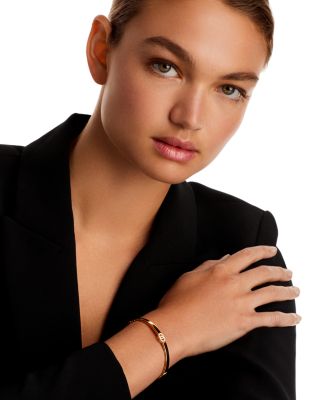 18K Yellow Gold Double O Diamond Hinged Bracelet - 150th Anniversary Exclusive