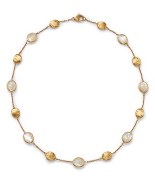 18K Yellow Gold Siviglia Mother Of Pearl Beaded Station Necklace, 16.5&amp;quot; - 150th Anniversary Exclusive