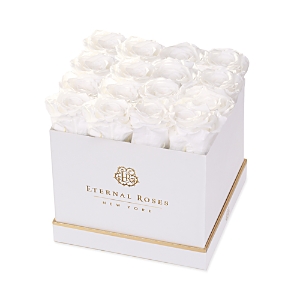 Eternal Roses 16 Rose Gift Box In White/white