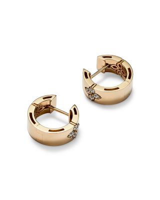 18K Yellow Gold Love In Verona Diamond Hoop Earrings