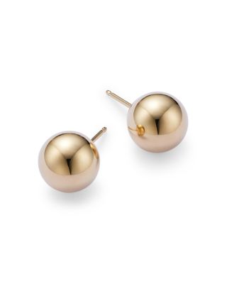 14K Yellow Gold Ball Stud Earrings 