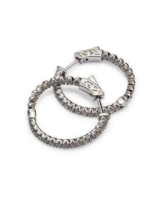 Diamond Inside Out Hoop Earrings in 14K White Gold, 1.0 tcw&nbsp;- Exclusive