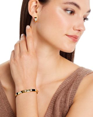 18K Yellow Gold Love in Verona Diamond Flower Bangle Bracelet